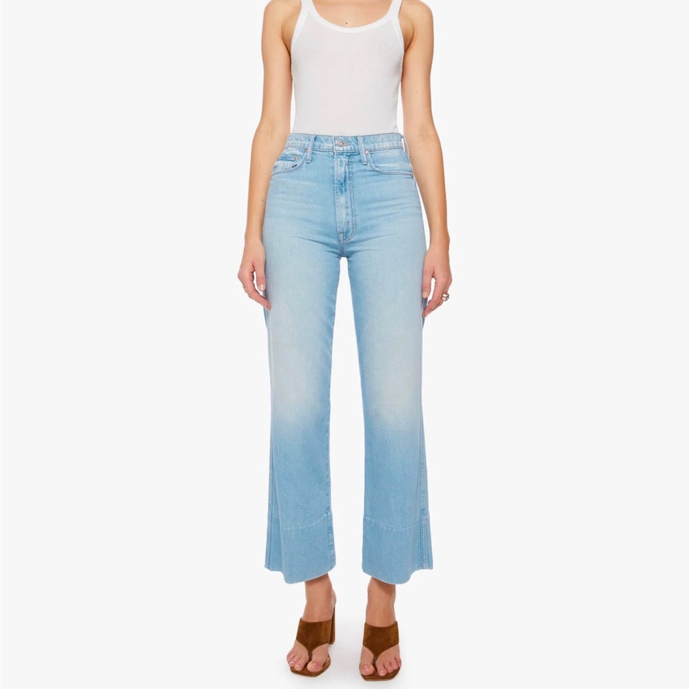 MOTHER Light Blue High-Rise Flare Jeans
